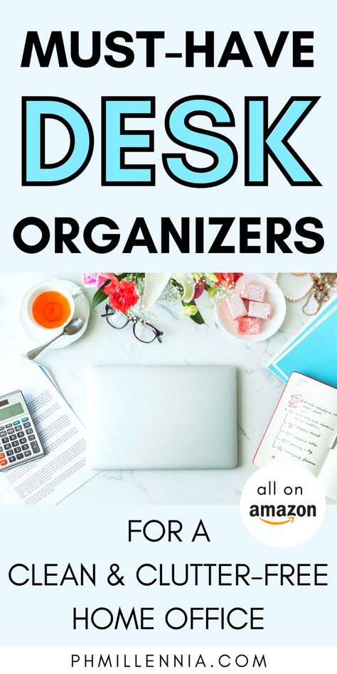 Organized Home Office, Work Desk Organization, Clean And Organized Home, Wfh Desk, Remote Organization, Home Office Workspace, Clean Clutter, Paper Clutter Organization, Cute Desk Accessories