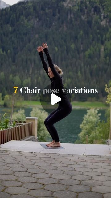 Yoga Daily Practice on Instagram: "Stop sitting - start strengthening! 🔥  - Reel By @andriyannasflow  - As we continue our strength themed week, today let’s chair-ish the power within and add some dynamics to the already empowering Chair pose (Utkatasana). (psst if you missed my tips on proper alignment for the classic Chair pose, don’t worry, it’s just one post behind😉)  Let me share with you 7 variations of the Chair pose, perfect for managing the strains of our desk-bound lifestyles and anyone eager to rejuvenate their physical and mental well-being.  These variations provide a spectrum of intensity suitable for anyone, from a total beginner to a seasoned yogi. So choose whichever suits your needs best, sculpt those muscles and find peace within.  Eager to transform and elevate your p Chair Pose Yoga Variations, Poses In Chair, Chair Pose Variations, Chair Yoga For Beginners, Vinyasa Yoga Poses, 2 Week Wait, Chair Pose Yoga, Yoga Daily, Yoga Poses Names