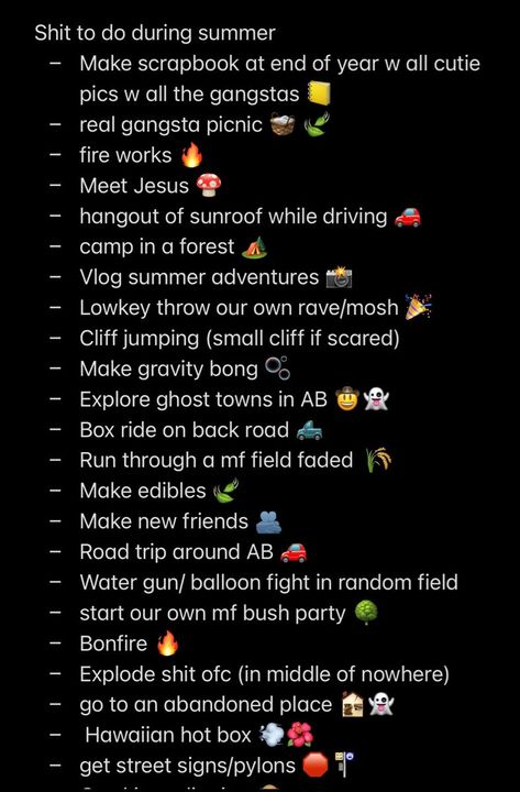 Bucketlist Ideas With Friends, Reckless Things To Do, Illegal Things To Do With Friends, Friend Group Bucket List, Grunge Activities, Grunge Things To Do, Summer Bucket List 2024 With Friends, Friends Activities Aesthetic, Summer Bucket List With Friends