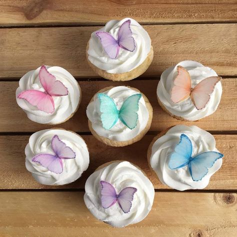 24th Birthday Decorations, Wafer Paper Butterflies, Butterfly Themed Birthday Party, Butterfly Cupcake Toppers, Butterfly Baby Shower Theme, Edible Butterfly, Butterfly Cupcakes, Butterfly Cake Topper, Cake Decorating Set