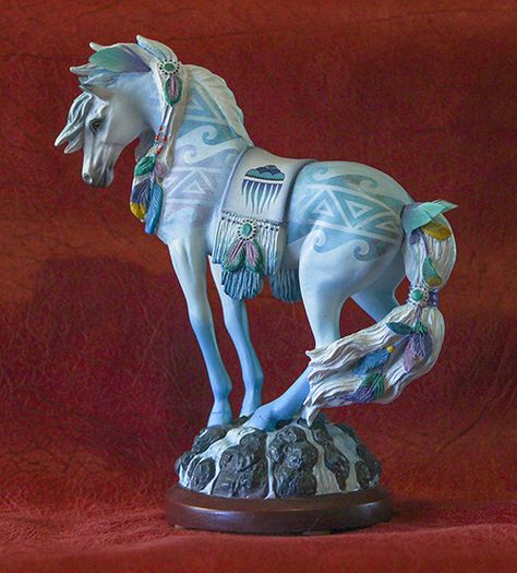 CWRW: Our Bradford Spirit of the Painted Pony Collection Crystal Horse Art, Folk Art Horse Sculpture, Horse Sculptures & Statues, Unicorn Sculptures & Statues, Magical Horses, Porcelain Horse Figurine, Fantasy Horses, Painted Pony, Custom Horse