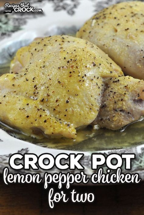 If you are in the mood for a flavorful main dish that is incredibly easy to make, check out this Crock Pot Lemon Pepper Chicken for Two. Chicken Thighs In The Crockpot, Chicken For Two, Mini Crockpot, Mini Crockpot Recipes, Mini Appliances, Mini Meals, Crockpot Ideas, Healthy Meals For One, Crockpot Cooking