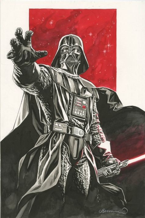 Darth Vader by Lee Bermejo Darth Vader Art, Lee Bermejo, Amidala Star Wars, Dark Lord Of The Sith, Art Deco Aesthetic, Cuadros Star Wars, Star Wars Drawings, Vader Star Wars, Star Wars Tattoo