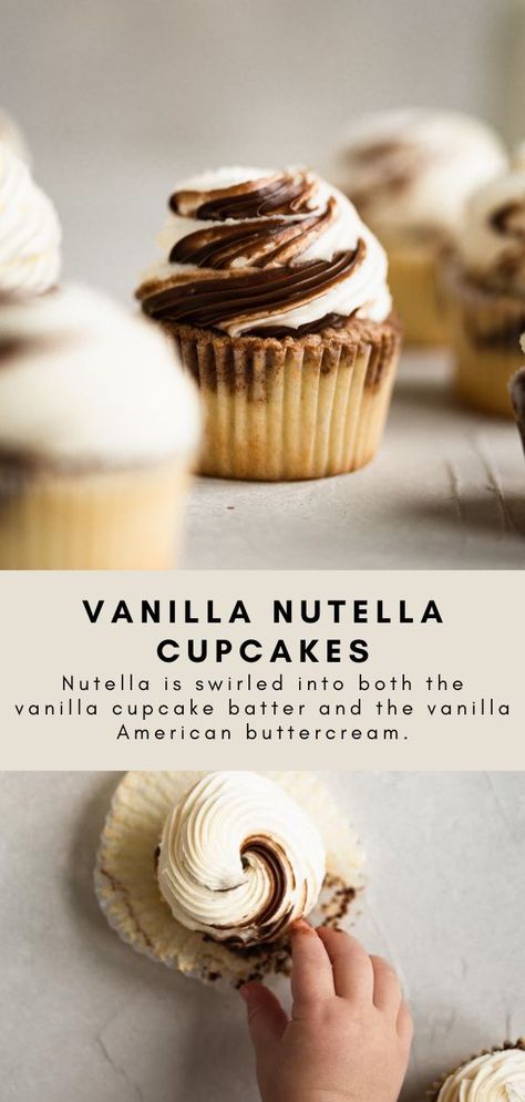 Unique Vanilla Cupcakes, Cupcake Recipes Nutella, Nutella Cupcake Recipes, Vanilla Based Cupcakes, Vanilla Cupcakes Ideas, Cupcakes With Vanilla Cake, Vanilla Cupcake Flavors, Easy Baking Recipes Cupcakes, Fruit Loop Cupcakes