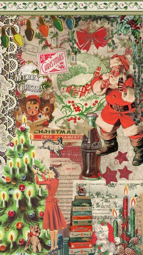 #christmas #vintage #vintagechristmas #wallpaper Iphone Background Vintage, Christmas Lockscreen, Christmas Wallpaper Iphone Cute, Christmas Nostalgia, Christmas Homescreen, Cards Homemade, Merry Christmas Wallpaper, Christmas Pics, Xmas Wallpaper