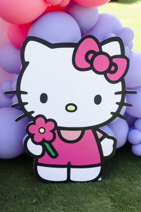 Kara's Party Ideas Modern Hello Kitty Party | Kara's Party Ideas Hello Kitty Themed Birthday Party Decorations, Hello Kitty Backgrounds Birthday Parties, Hello Kitty Cut Out, Hello Kitty Balloon Arch, Hello Kitty Goodie Bags, Hello Kitty Party Ideas Decoration, Hello Kitty Backdrop, Hello Kitty Party Ideas, Kitty Party Ideas