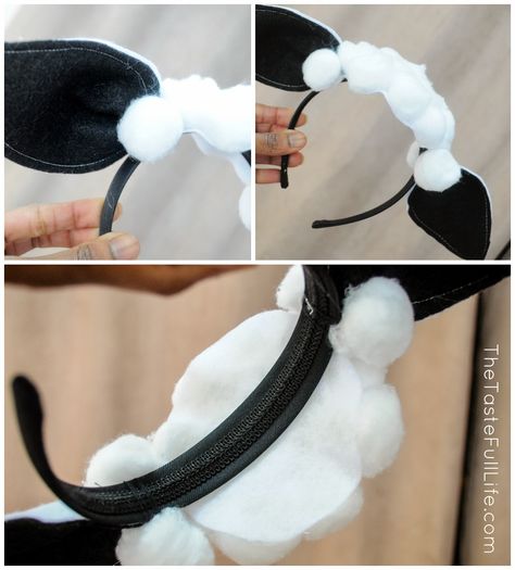 DIY Sheep and Cow Costumes for My Church's Christmas Recital. - Pretty Real Cow Costumes, Diy Sheep, Sheep Costume, Lamb Costume, Sheep Costumes, Sheep Ears, Nativity Costumes, Kostum Halloween, Headband Diy