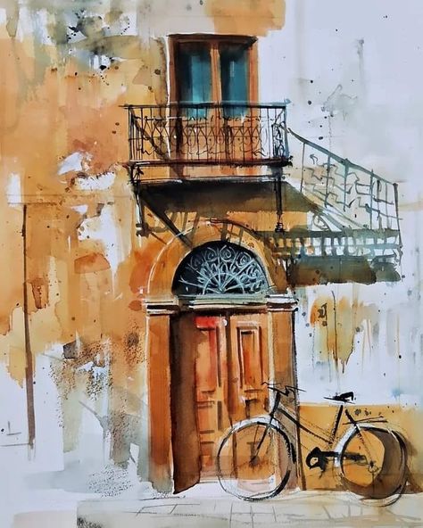 Facebook Milind Mulick, Watercolor Scenery, Watercolor Art Landscape, Cute Tumblr Wallpaper, Urban Architecture, Watercolor Landscape Paintings, Color Tones, Tumblr Wallpaper, Urban Sketching