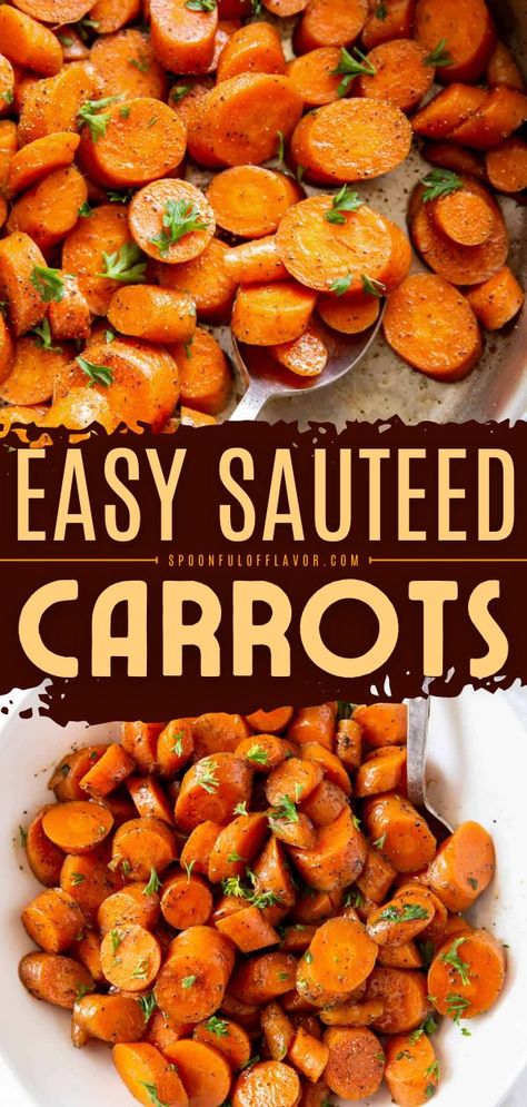 Sauteed Carrots, vegetable side dishes, easy dinner ideas Easy Carrot Recipes, Carrot Recipes Side Dishes, Easy Vegetable Side Dish, Carrots Side Dish, Easy Vegetable Side Dishes, Sauteed Carrots, Vegetable Side Dish, Easy Vegetable, Vegetable Side Dishes Recipes