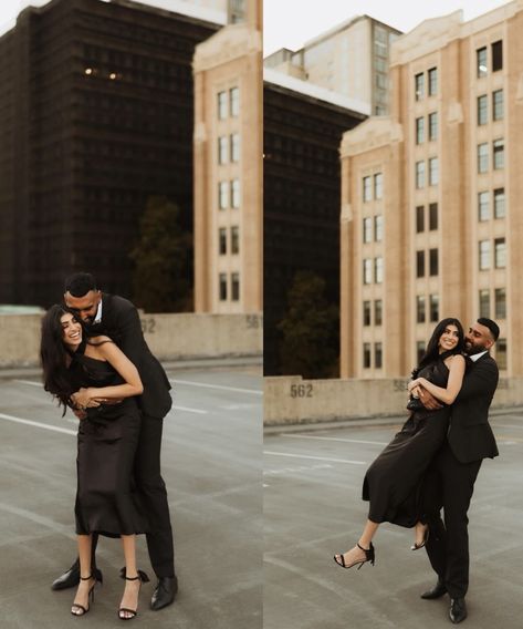 Formal Couple Photoshoot Outdoor, Formal Couple Photoshoot, Black Dress Engagement Photos, Partner Photoshoot, Formal Couple, Formal Couples, Engagement Photo Shoot Inspiration, Photographer Editing, Formal Photoshoot