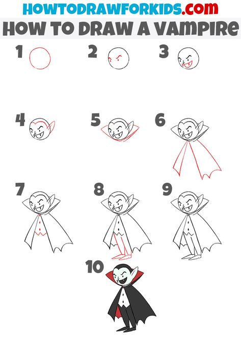 how to draw a vampire Simple Vampire Drawing, Vampire Drawing Easy, Cute Vampire Drawing, Vampire Doodle, Vampire Drawing Reference, Vampire Drawing, Draw Halloween, Famous Vampires, Scary Vampire