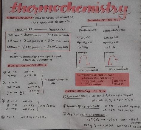 Thermochemistry Notes #1 Thermochemistry Notes, Chemistry Flashcards, Neet Notes, Organization Notes, Study Stuff, Short Notes, Physics Notes, Study Flashcards, Chemistry Lessons