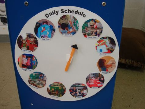 Supporting preschoolers with transitions....this daily schedule with labeled pictures and suggestions for using it are on this site. Preschool Transitions, Visual Timetable, Picture Schedule, Transition Activities, Classroom Schedule, Preschool Schedule, Preschool Class, Circle Time, Classroom Environment