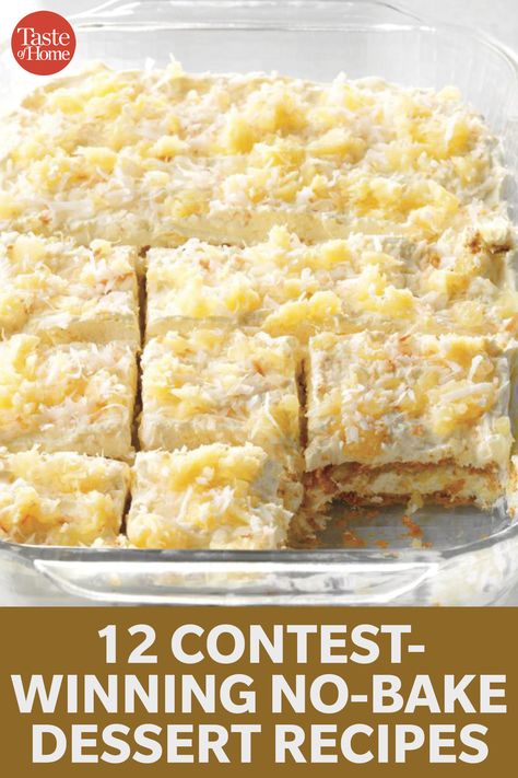 12 Contest-Winning No-Bake Dessert Recipes No Bake Dessert Recipes, East Dessert, Fast Easy Desserts, No Bake Summer Desserts, Desserts With Few Ingredients, Super Easy Desserts, Fast Desserts, Most Popular Desserts, Quick Dessert Recipes