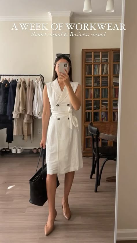 Sleeveless Jacket Dress curated on LTK Summer Professional Outfit, Summer Work Dress, Summer Work Outfits Office, Summer Work Dresses, Elegant Summer Outfits, Work Outfits Women Summer, Professional Outfits Women, Work Dresses For Women, Dramatic Classic