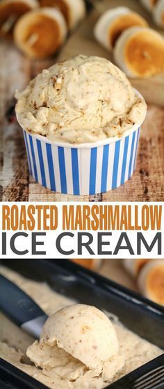 Take a camp-fire favourite and inject it right into a creamy, no-churn ice cream with this Roasted Marshmallow Ice Cream recipe, and make it your new summer-time fave! Marshmallow Ice Cream Recipe, Marshmallow Ice Cream, Roasted Marshmallow, Ice Cream Maker Recipes, Homemade Ice Cream Recipes, No Churn Ice Cream, Oreo Dessert, Ice Cream Popsicles, Ice Cream Treats