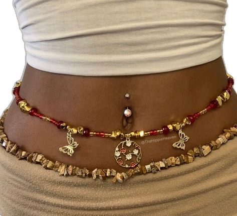 Waist Beads Aesthetic, Earthy Accessories, Maximalist Jewelry, Xoxo Jewelry, Dope Jewelry Accessories, Waist Jewelry, Crystal Bead Jewelry, Earthy Jewelry, Indie Jewelry