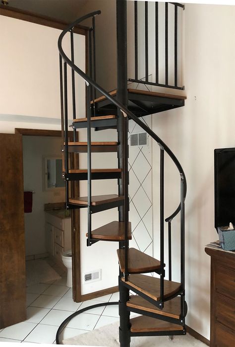 Spiral Staircase House, Spiral Ladder, Spiral Staircase Kits, Spiral Stairs Design, Staircase Kits, Stair Kits, Ladder Stairs, Spiral Stair, Attic Bedroom Designs