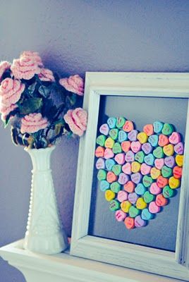 DIY: Framed Conversation Hearts Valentines Idea, San Valentine, Happy Hearts Day, Conversation Heart, Valentine Crafts For Kids, Conversation Hearts, Valentine Ideas, My Funny Valentine, Holiday Centerpieces