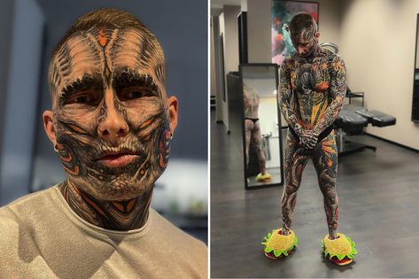 Absurd Tattoo, Extreme Tattoos, Tattoos Instagram, Theatre Of The Absurd, 95 Percent, Killer Abs, Full Body Tattoo, Tattoo Apprentice, Face Tattoos