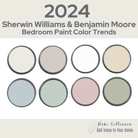 Your bedroom is your sanctuary. It should be THE place where you can close your door at the end of the day and relax and unwind from the busyness and noise that bombarded you throughout the day. Choose a calming & relaxing paint color for your sanctuary. 

Check out these Sherwin Williams & Benjamin Moore trending bedroom paint colors. These warm whites & creams have taken over for cool whites, and blues and green have taken over for grays.

#bedroompaintcolors2024 Best Sw Bedroom Paint Colors, Wherein Williams Bedroom Colors, Bedroom And Bathroom Paint Colors, Best Sherwin Williams Bedroom Colors, Sherwin Williams Bedroom Colors 2024, Popular Bedroom Paint Colors 2024, Trending Bedroom Paint Colors 2024, Spare Bedroom Paint Colors, Primary Bedroom Colors