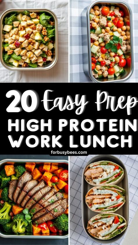 20 easy prep high protein work lunch Work Lunch Ideas Protein, Low Calorie High Protein Meals Prep, Easy Pack Lunches For Work, Chicken Work Lunch Ideas, Grilled Chicken Lunch Ideas Meal Prep, Low Carb Recipes For Lunch To Work, Easy Healthy Make Ahead Lunches, Low Prep Lunch Ideas, Easy Lunch Prep Ideas For Work