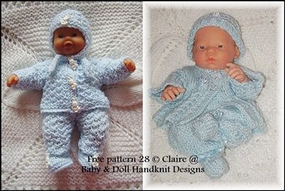 FREE Two cosy pram sets 7-12 inch boys Angel Baby Patterns, Pram Sets, Handknit Design, Preemie Clothes, Knitted Patterns, Micro Preemie, Angel Babies, Barbie Wardrobe, Knitting Dolls Clothes