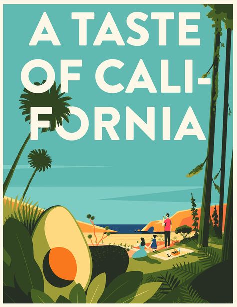 California Avocados advertising campaign made in collaboration with Mullen Lowe . Thanks to Handsome Frank. Tom Haugomat, Avocado Art, American Illustration, Vintage Graphic Design, Coat Racks, Grid Design, Vintage Graphic, Flat Illustration, Advertising Campaign