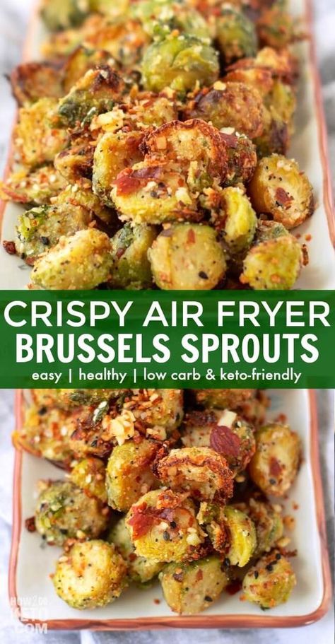 Air Fryer Brussel Sprouts, Low Carb Veggie, Air Fryer Recipes Vegetarian, Keto Healthy, Snacks Easy, Air Fryer Oven Recipes, Air Fry Recipes, Keto Side Dishes, Air Fryer Dinner Recipes