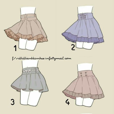 Spring Outfits Drawing Reference, Frilly Skirt Drawing, Anime Skirts Drawing, How To Draw Puffy Skirts, Cute Skirt Drawing, Poofy Skirt Drawing Reference, Fluffy Skirt Drawing, Anime Skirt Reference, Poofy Skirt Drawing