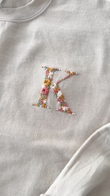 Embroidery Initials Letters On Clothes, Initial Embroidery Letters, Embroidery Initials Letters, Embroidered Baby Clothes, Hoodie Art, Embroidery Letters, Fancy Dresses Long, Embroidery Stitches Tutorial, Embroidery Shop