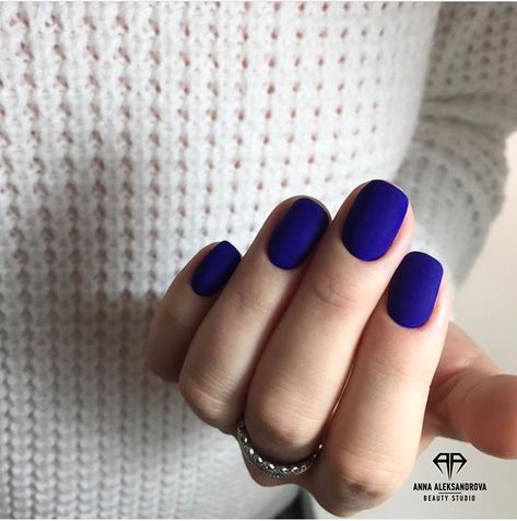 Dark Matte Nails Short, Short Gel Nails Matte, Simple Matte Nails Short, Goth Short Nails, Short Matte Nails, Matte Blue Nails, Matted Nails, Blue Matte Nails, Taupe Nails