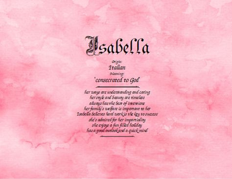 Isabella Name, Name Isabella, Names For Boys List, Feminine Names, Unique Baby Boy Names, Name Origins, Birth Records, Name List, Female Names