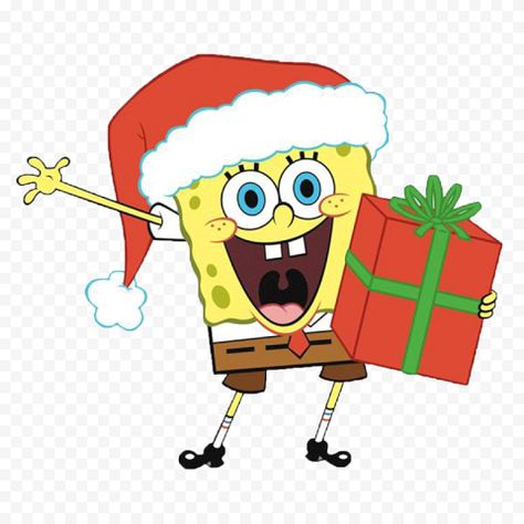 Christmas Spongebob, Large Party Props, Spongebob Christmas, Cardboard Props, Posing For Pictures, Christmas Cartoon Characters, Polar Bear Print, Nickelodeon Spongebob, Merry Christmas Gifts