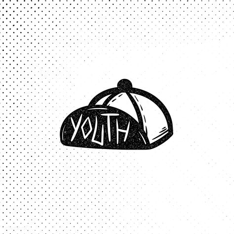 Youth on a cap vector | free image by rawpixel.com Youth Logo, Web Design Resources, Free Illustration Images, Free Vector Illustration, Simple Line Drawings, Visual Identity Design, Logo Project, A Cap, Logo Illustration