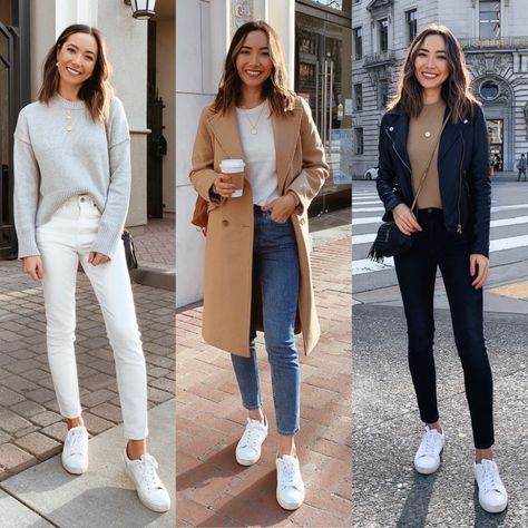 My Favorite White Sneaker - LIFE WITH JAZZ Chicago Work Outfits, Formal Lunch Outfit, Work Lunch Outfit, Lunch Outfit Ideas Casual, Winter Lunch Outfit, Casual Lunch Outfit, Lunch Outfit Ideas, White Shoes Outfit, Smart Casual Women Outfits