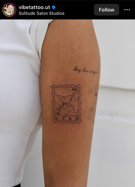 Postage Stamp Tattoo, Simple Arm Tattoos, Stamp Tattoo, Baby Tattoos, Back Tattoos, Piercing Tattoo, Tattoo Inspo, Postage Stamp, Henna Tattoo