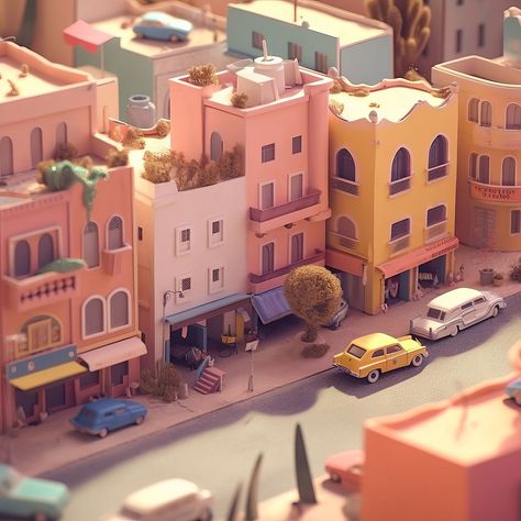 3d City Project, 3d Environment Design, 2d Blender, Blender Building, Blender 3d Inspiration, Blender Cartoon, Blender Environment, Blender 3d Art, Low Poly Environment