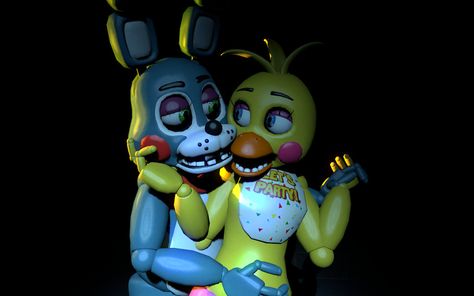 Toy Chica And Toy Bonnie, Fnaf Animation, Fnaf Pictures, Fnaf Ship, Fnaf Images, Chica The Chicken, Fire Night, Fnaf Ships, Fnaf Sfm