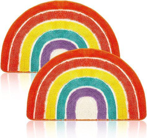 Kids Bathroom Girls, Rainbow Bathroom, Rainbow Rugs, Rainbow Rug, Girls Bathroom, Bath Mat Sets, Shower Mat, Bath Room, Rainbow Kids