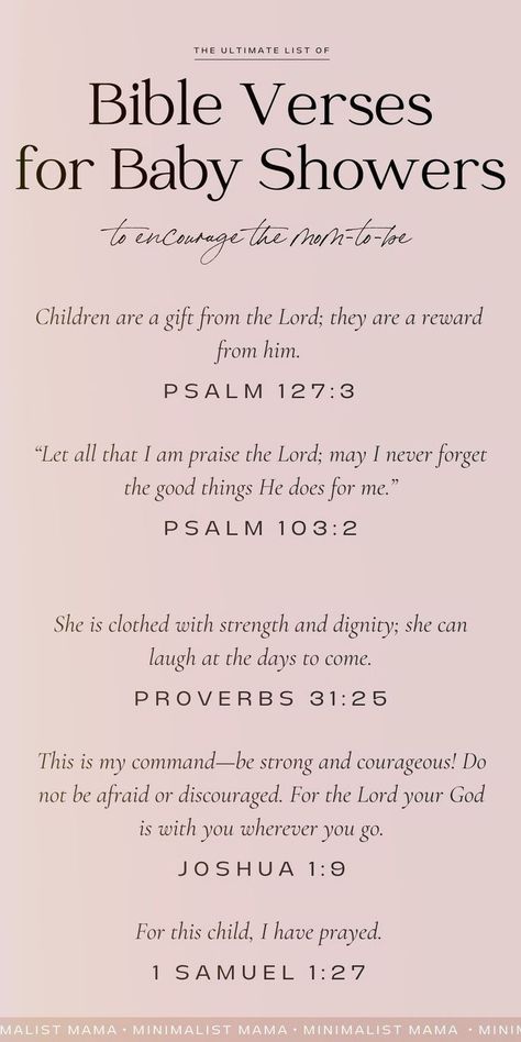 These beautiful encouraging Bible verses are perfect for sharing with expecting moms at their baby shower parties -  so many of these are truly the perfect Bible verse for moms who are about to welcome a little one. Use these cute baby blessing quotes/baby Bible quotes and Baby Bible verses for a Christian baby shower and there's no question mom will remember it forever! Baby Blessing Quotes, Baby Bible Quotes, Bible Verses For Moms, Verses For Moms, Baby Scripture, Baby Bible Verses, Uplifting Verses, Bible Verses About Mothers, Christian Baby Shower