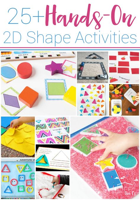 25+ Awesome Hands-On 2D Shape Activities for Kids. Games, activities, free printables, sensory activities and more for learning about 2D Shapes with your kids! 2d Shape Activities, 2d Shapes Activities, Shape Activities, Gingerbread Theme, Elementary Learning, Math Activities For Kids, Shape Games, Shapes Preschool, Learning Shapes