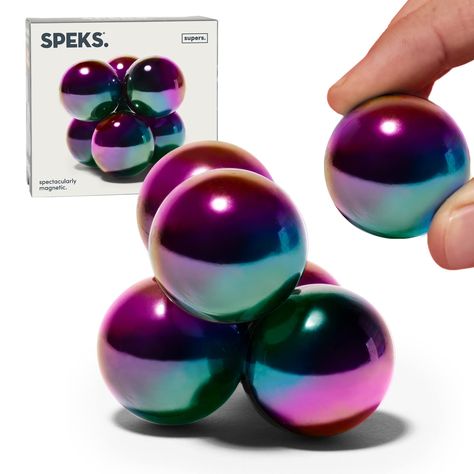 PRICES MAY VARY. SUPERSIZE THE FUN: The bigger the balls, the bigger the smiles (we don’t have to tell you that). We’ve taken the original Speks, supersized them, and created magnet balls fidget toys your palms won’t get enough of. These 33mm fidget magnetic balls come either in a set of 3 with a silicone-covered steel plate or in a set of 6. BEST DESK TOY: Place these beauties at the corner of your desk, pretend to work as you send unsolicited memes, and watch your co-workers drool as they pass Desk Toys For Work, Small Fidget Toys, Sensory Items For Classroom, Best Fidget Toys, Adult Fidget Toys, Hope Scope, Fidget Toys For Adults, Office Desk Decorations, Magnet Balls