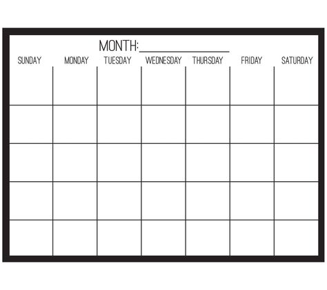 Black on Clear Monthly Calendar Planner Monthly Layout, Fitness Tracker Printable, Free Printable Calendar Templates, Calendar Designs, Habit Tracker Printable, Coloring Calendar, Daily Calendar, Mini Calendars, Printable Calendar Template