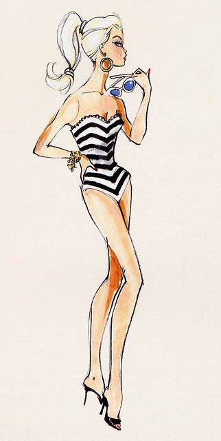 Robert Best Illustration of Barbie Kollage Konst, Robert Best, Dibujos Pin Up, Fashion Design Inspiration, Barbie Pictures, Barbie Mode, Fashion Art Illustration, Illustration Sketches, Barbie World