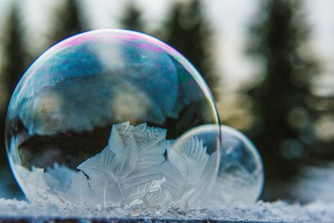 How to create remarkable frozen bubbles in winter | AccuWeather Freezing Bubbles, Weather Experiments, Frozen Bubbles, Bubbles Photography, Making Water, Weather News, Up Balloons, Bubble Wands, Blowing Bubbles