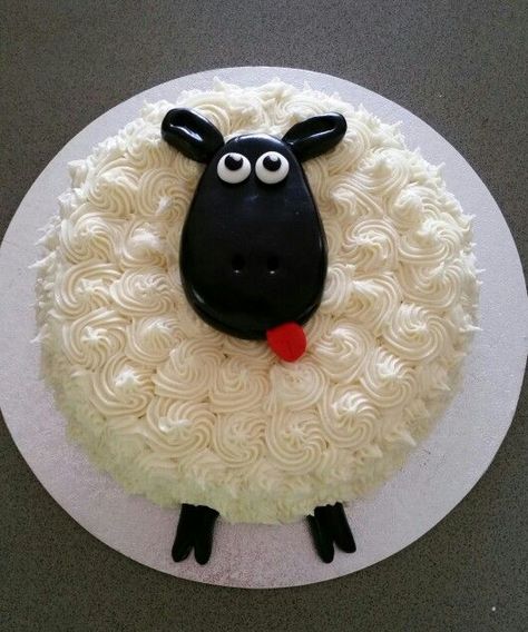 Cake Lamb Cake Ideas, Shaun The Sheep Cake, Sheep Cake, Lamb Cake, Sheep Design, 2 Birthday Cake, Animal Cakes, Cake Decorating Designs, Novelty Cakes