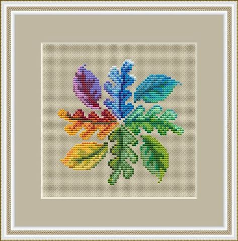 Leaves Mandala, Mandala Cross Stitch, Mandala Cross, Paper Embroidery, Pixel Pattern, Dmc Thread, Cross Stitch Chart, Digital Pattern, Beautiful Patterns