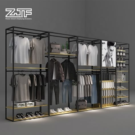 Garment shop wall-mount large iron rack stand display kids clothes wooden display case https://m.alibaba.com/product/60733801175/Garment-shop-wall-mount-large-iron-rack.html?__sceneInfo={"cacheTime":"1800000","type":"appDetailShare"} Casa Garage, Shoe Store Design, Store Shelves Design, Clothing Store Displays, Retail Store Interior Design, Clothing Store Interior, Clothing Store Design, Modern Cupboard Design, Store Design Boutique