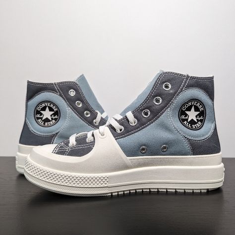 Converse Mens CTAS High Construct Colorblock Tidepool Men's 8.5/Women's 10 All Star Converse Hacked Pattern, Converse Shoes Designs, Converse Shoes Men, Converse All Star Mens, Converse Chuck Taylor Ii, Converse All Star Pink, Canvas Sneakers Men, Converse Pro Leather, Walking Beach